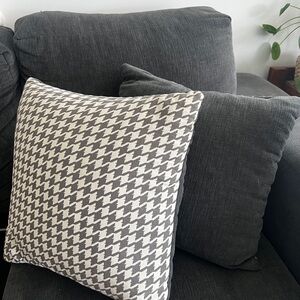 Grey and houndstooth throw pillows